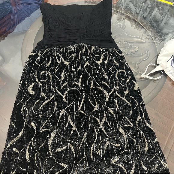 💎Avanti Elegant Black & Silver Women's cocktail dress Size 8 Strapless silk NWOT - Picture 8 of 13
